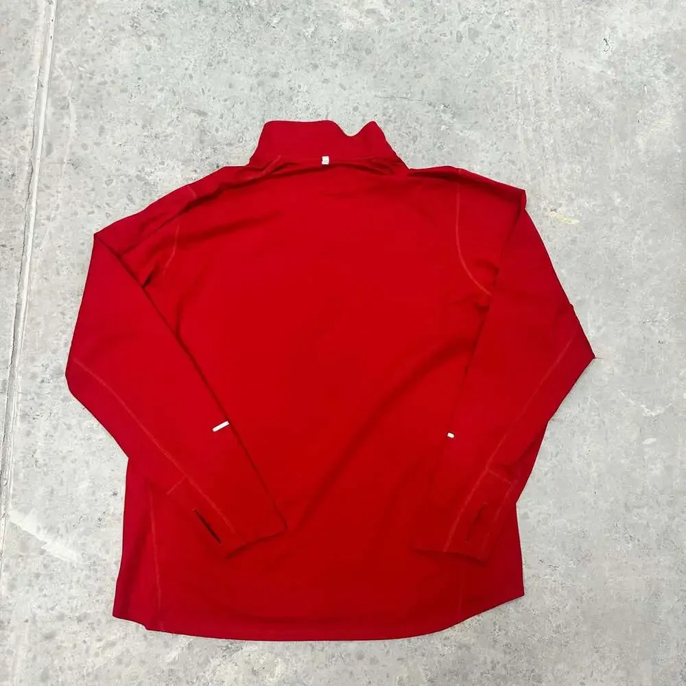 Nike Dri-FIT Running 1/4 Zip Pullover Red Long Sleeve Size XL